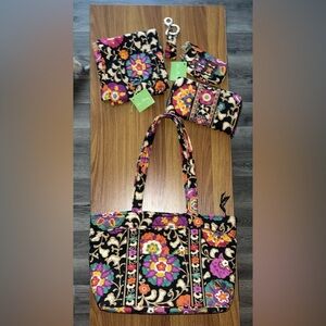 Vera Bradley Suzani Purse/Wallet & Accesories (5 pc set)